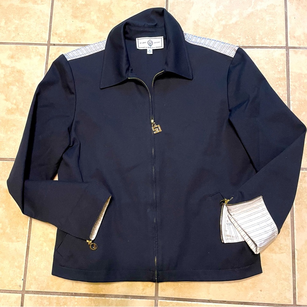 ST. JOHN SPORT BY MARIE GRAY Women Jacket/Blazer Black medium USA made
